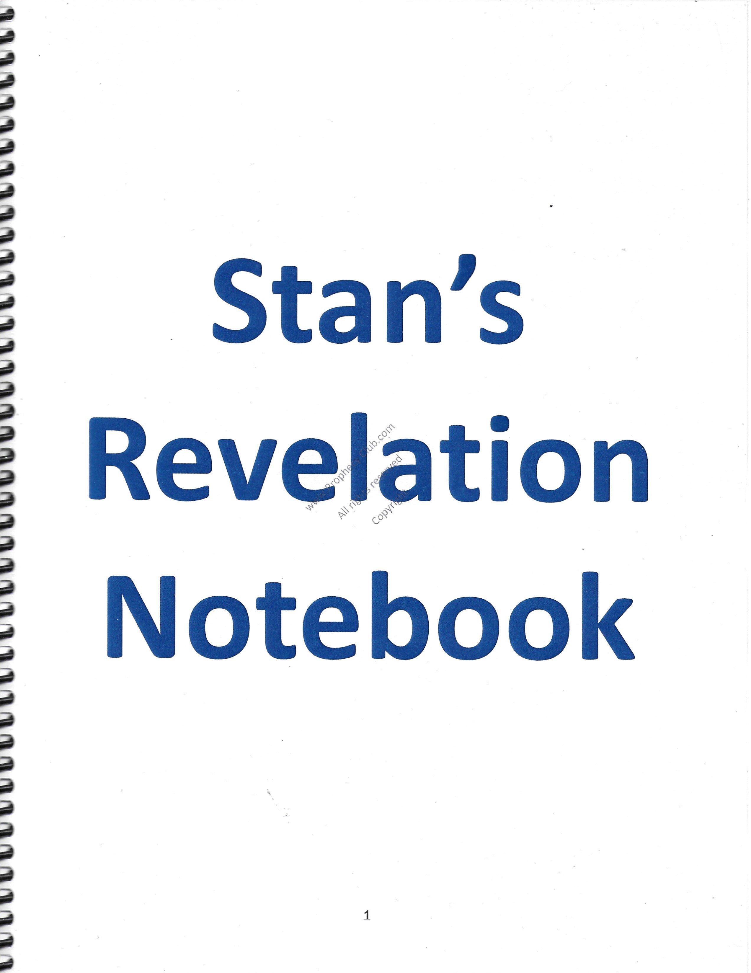 STAN'S REVELATION NOTEBOOK